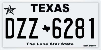 TX license plate DZZ6281