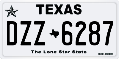TX license plate DZZ6287