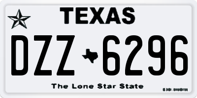 TX license plate DZZ6296