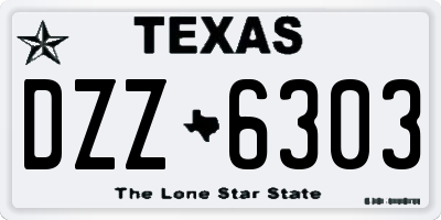 TX license plate DZZ6303