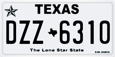 TX license plate DZZ6310