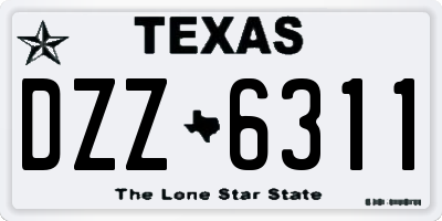 TX license plate DZZ6311