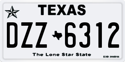 TX license plate DZZ6312