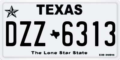TX license plate DZZ6313