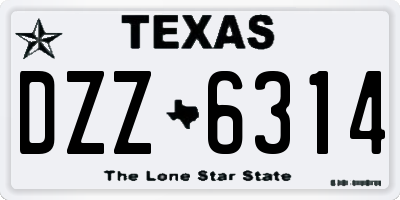 TX license plate DZZ6314