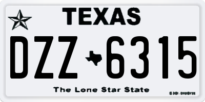 TX license plate DZZ6315