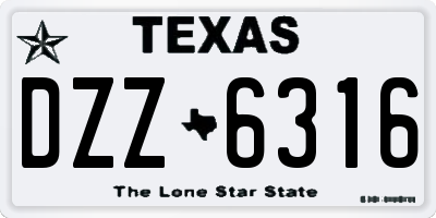 TX license plate DZZ6316