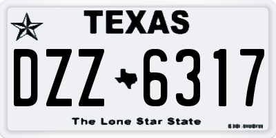 TX license plate DZZ6317