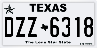 TX license plate DZZ6318