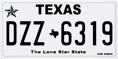 TX license plate DZZ6319