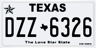 TX license plate DZZ6326