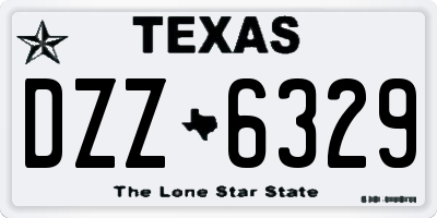 TX license plate DZZ6329