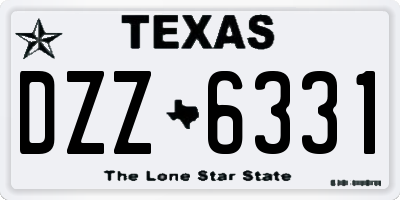 TX license plate DZZ6331