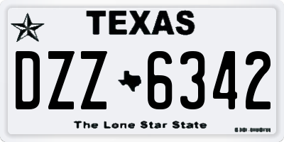 TX license plate DZZ6342