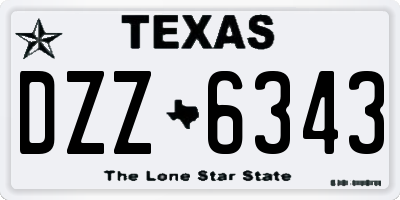 TX license plate DZZ6343
