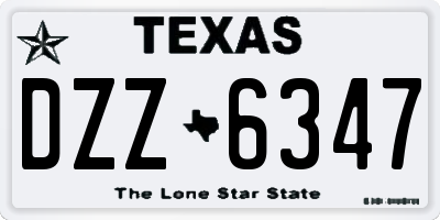 TX license plate DZZ6347