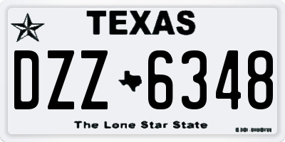 TX license plate DZZ6348