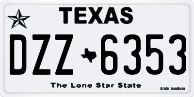 TX license plate DZZ6353