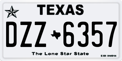 TX license plate DZZ6357