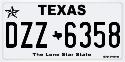 TX license plate DZZ6358