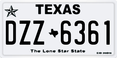 TX license plate DZZ6361