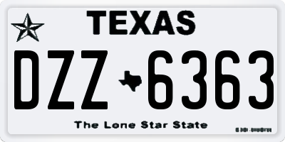 TX license plate DZZ6363