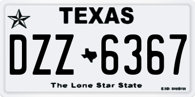 TX license plate DZZ6367