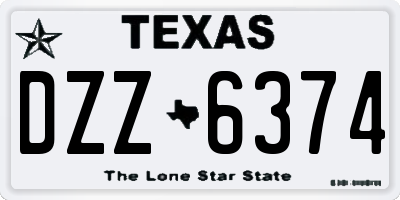 TX license plate DZZ6374