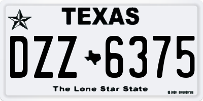 TX license plate DZZ6375