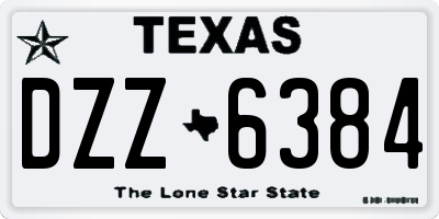 TX license plate DZZ6384