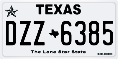 TX license plate DZZ6385