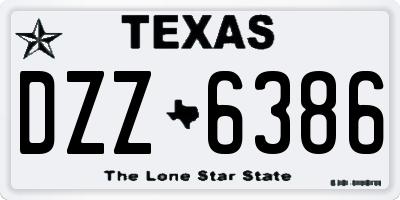TX license plate DZZ6386