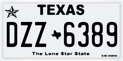 TX license plate DZZ6389