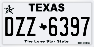 TX license plate DZZ6397