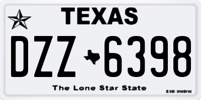 TX license plate DZZ6398
