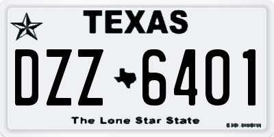 TX license plate DZZ6401