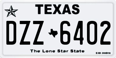 TX license plate DZZ6402