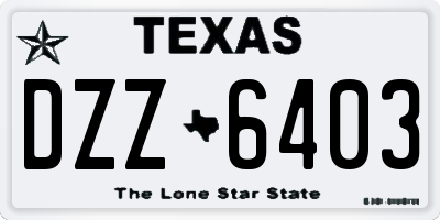 TX license plate DZZ6403