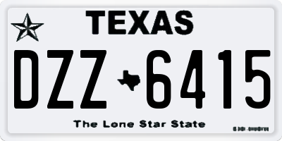 TX license plate DZZ6415