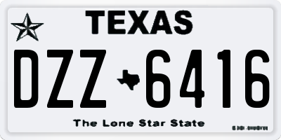 TX license plate DZZ6416