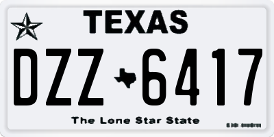 TX license plate DZZ6417