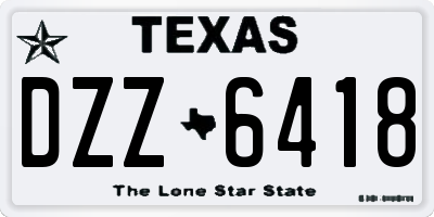 TX license plate DZZ6418