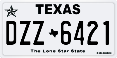 TX license plate DZZ6421