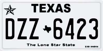 TX license plate DZZ6423