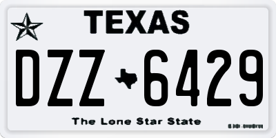 TX license plate DZZ6429