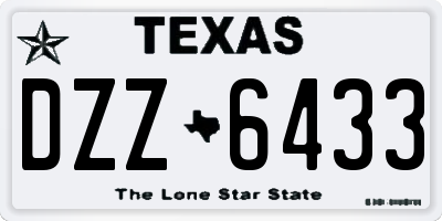 TX license plate DZZ6433