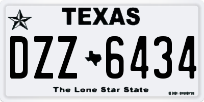 TX license plate DZZ6434