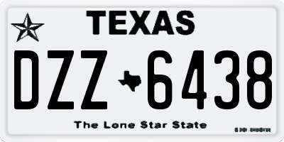 TX license plate DZZ6438