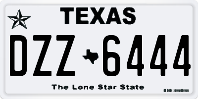 TX license plate DZZ6444