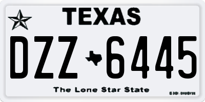 TX license plate DZZ6445